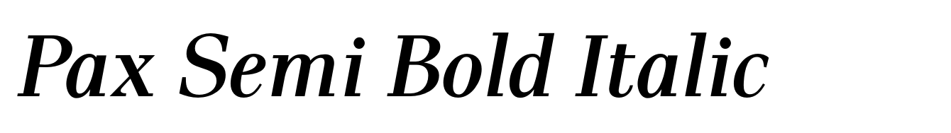 Pax Semi Bold Italic